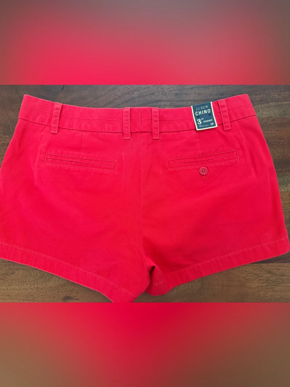 New with tag J. Crew Red Women’s Shorts size 10 with 3 inches inseam.